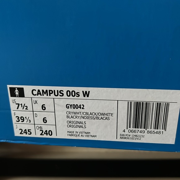 Adidas Campus 00s Crystal White Core Black - Picture 6 of 6